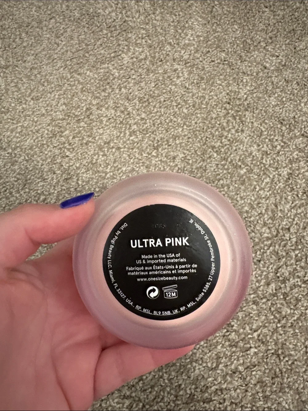 ONE/SIZE Pink Setting Powder Jar with Frosted Base